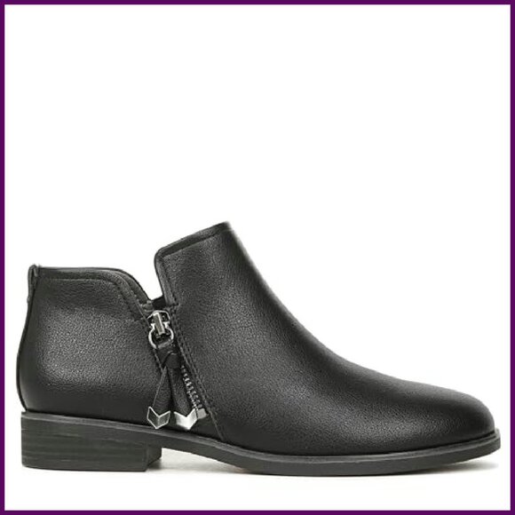 Wide Width Ankle Booties with Side Zipper, 1 Inch Block Heel, Size 11 - Picture 7 of 8